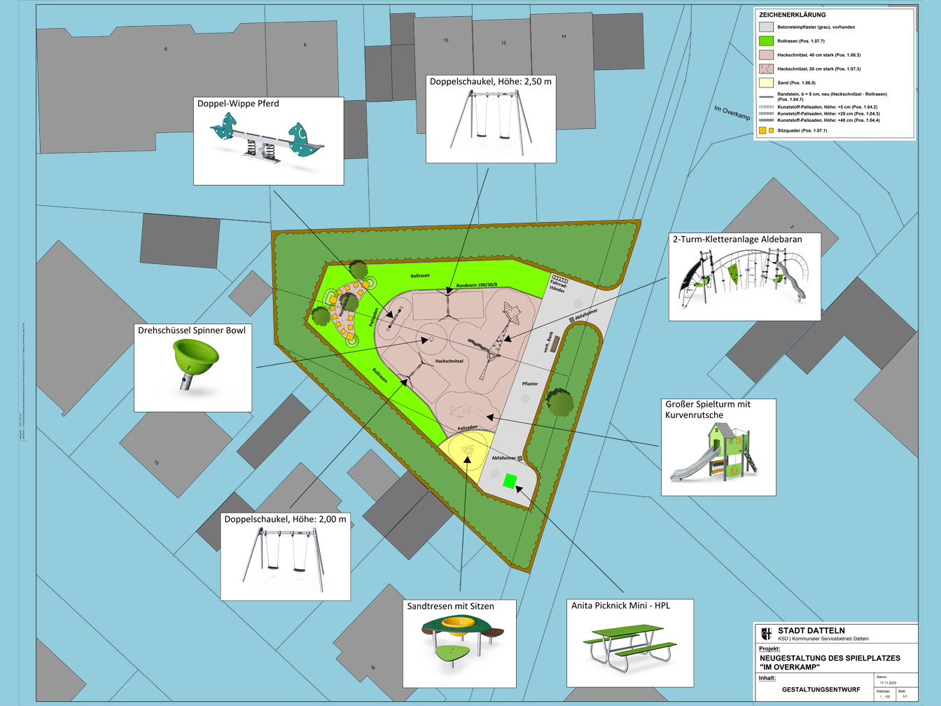 Plan für den Spielplatz im Overkamp