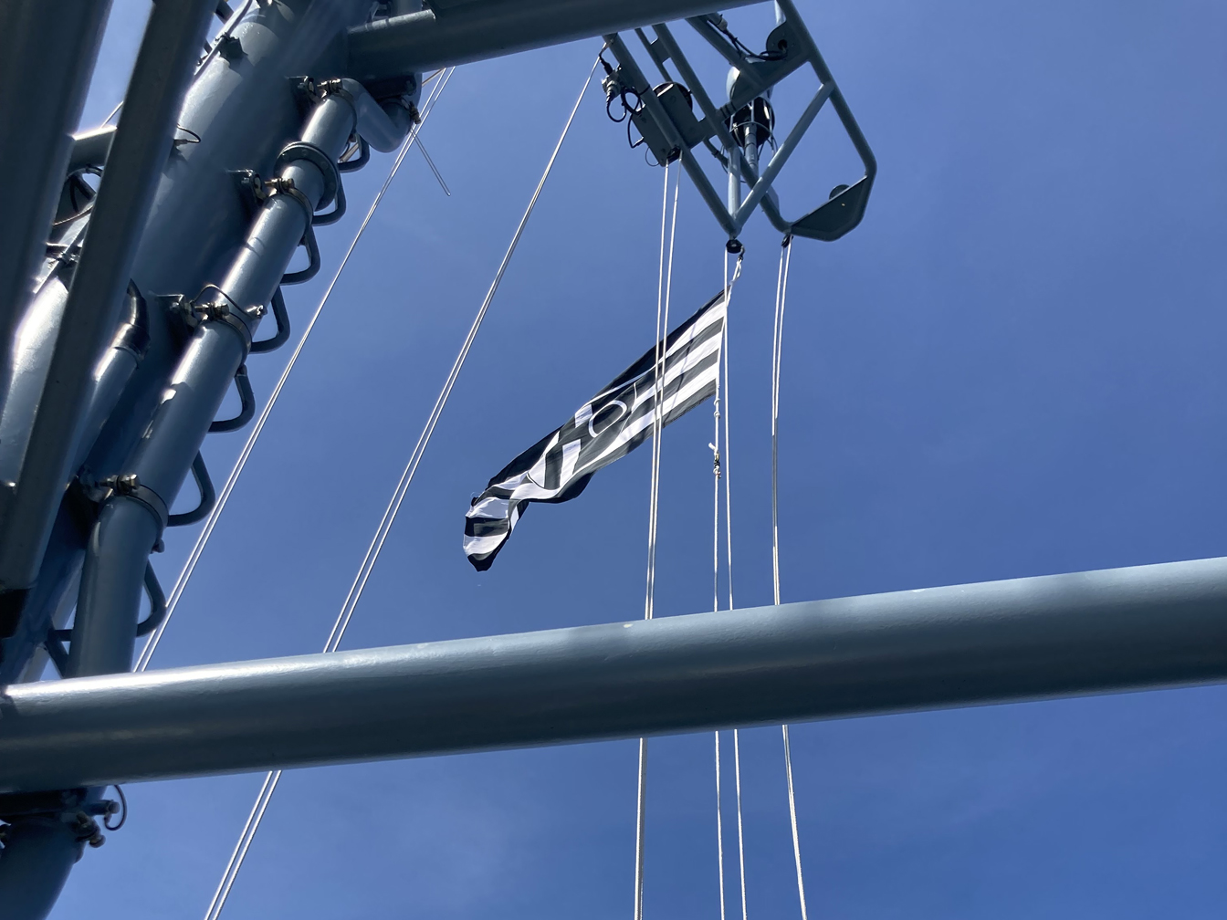 Blick nach oben auf dem Minenjagdboot Datteln