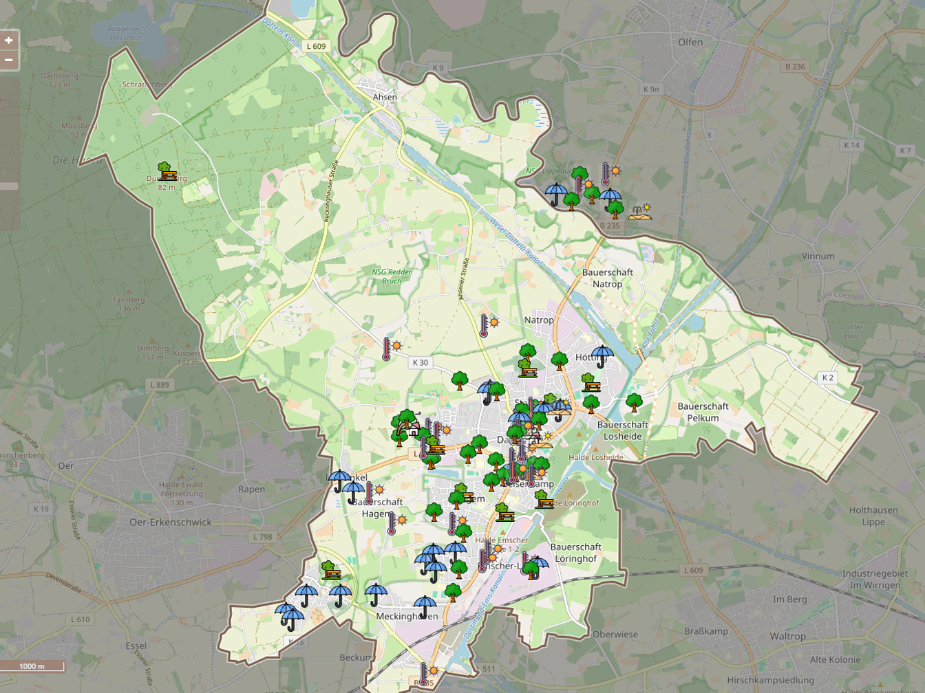 Ausschnitt aus der Dattelner Klimamap