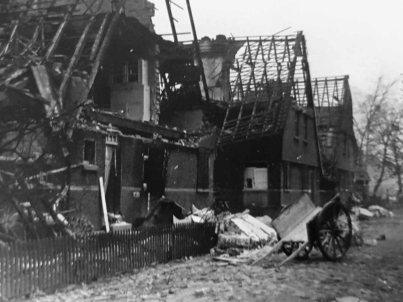 Bombenschäden in Datteln nach einem Angriff vom 9.3.1945