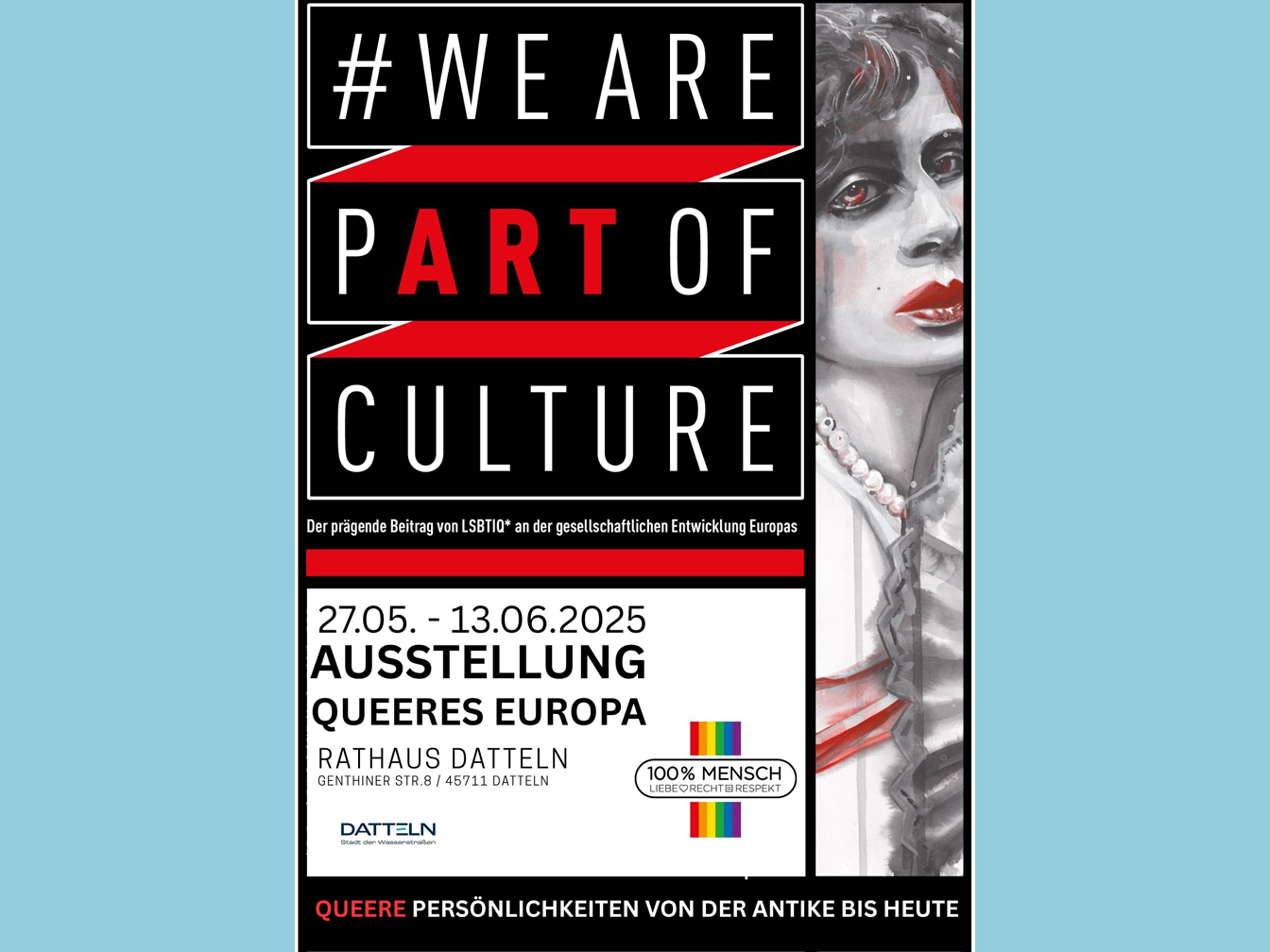 Plakat der Ausstellung in der RathausGalerie - "We are culture"