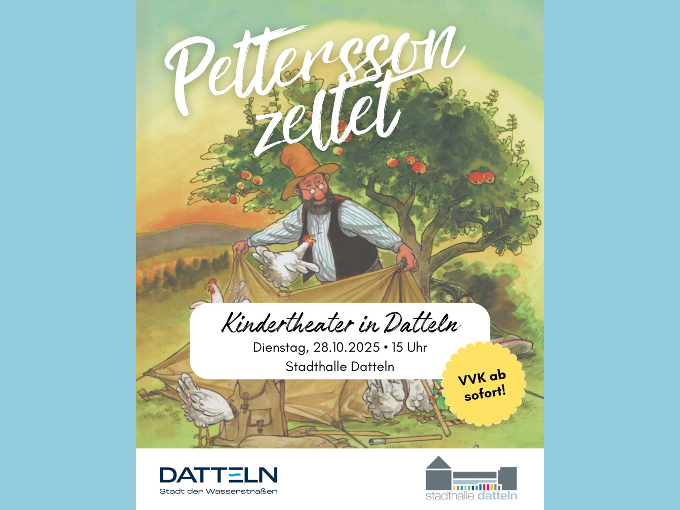 Plakat zur Kindertheatervorstellung Pettersson zeltet