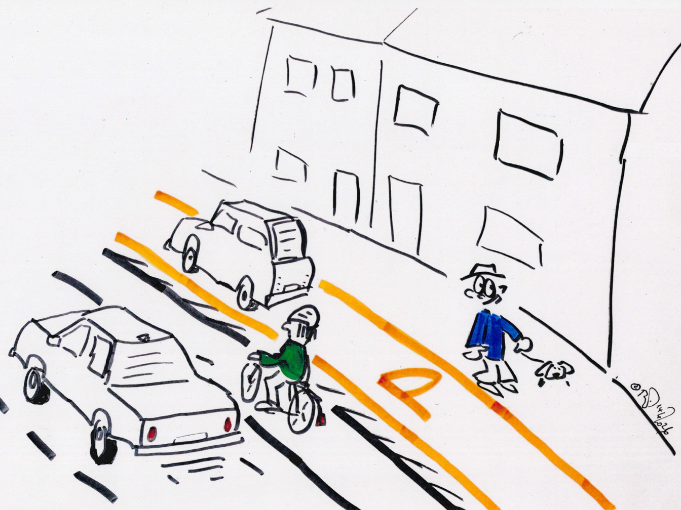 Zeichnerische Darstellung der Situation beim Verkehrsversuch