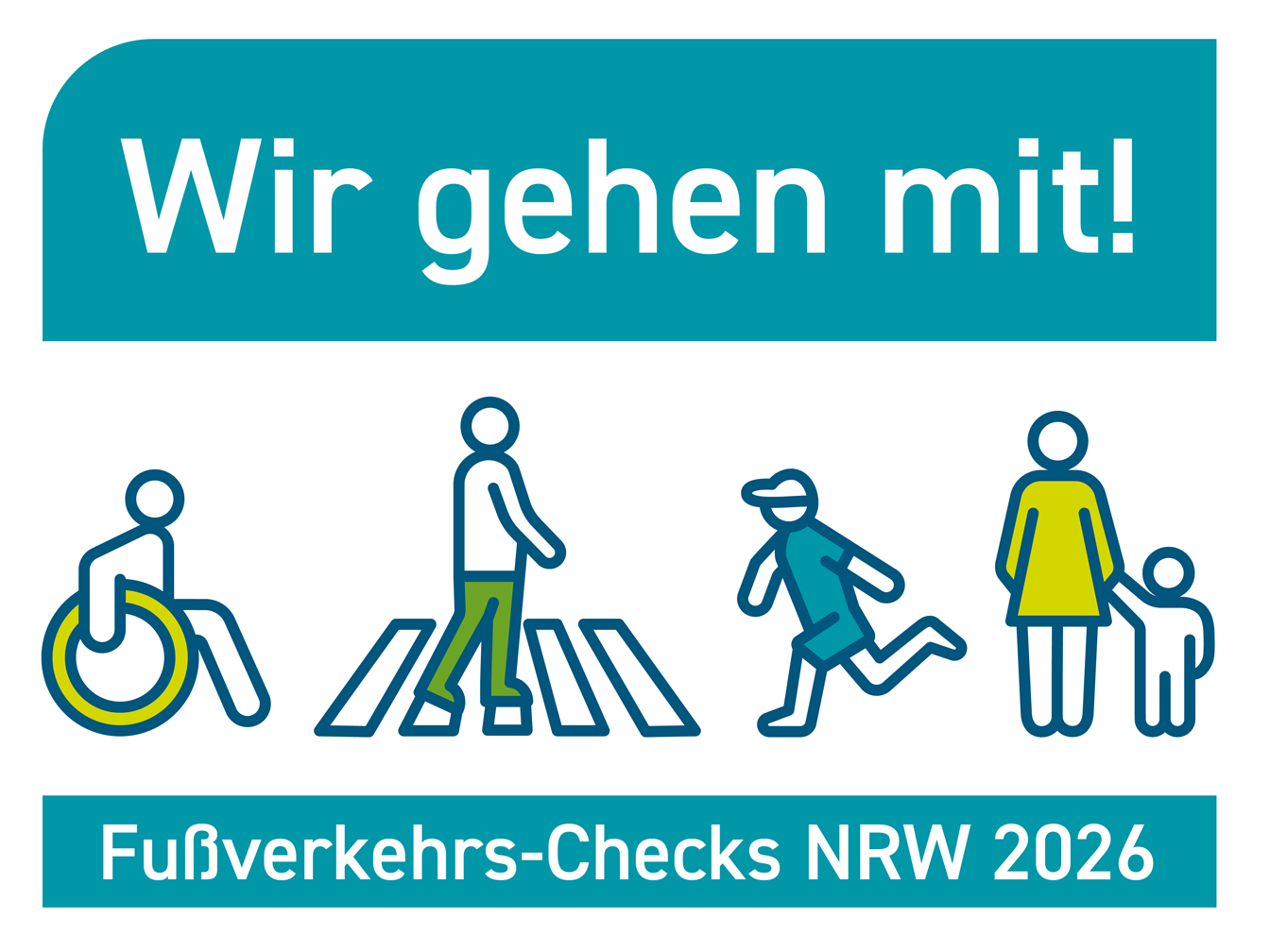 Allgemeines Hinweisbild für Fußverkehrs-Checks 