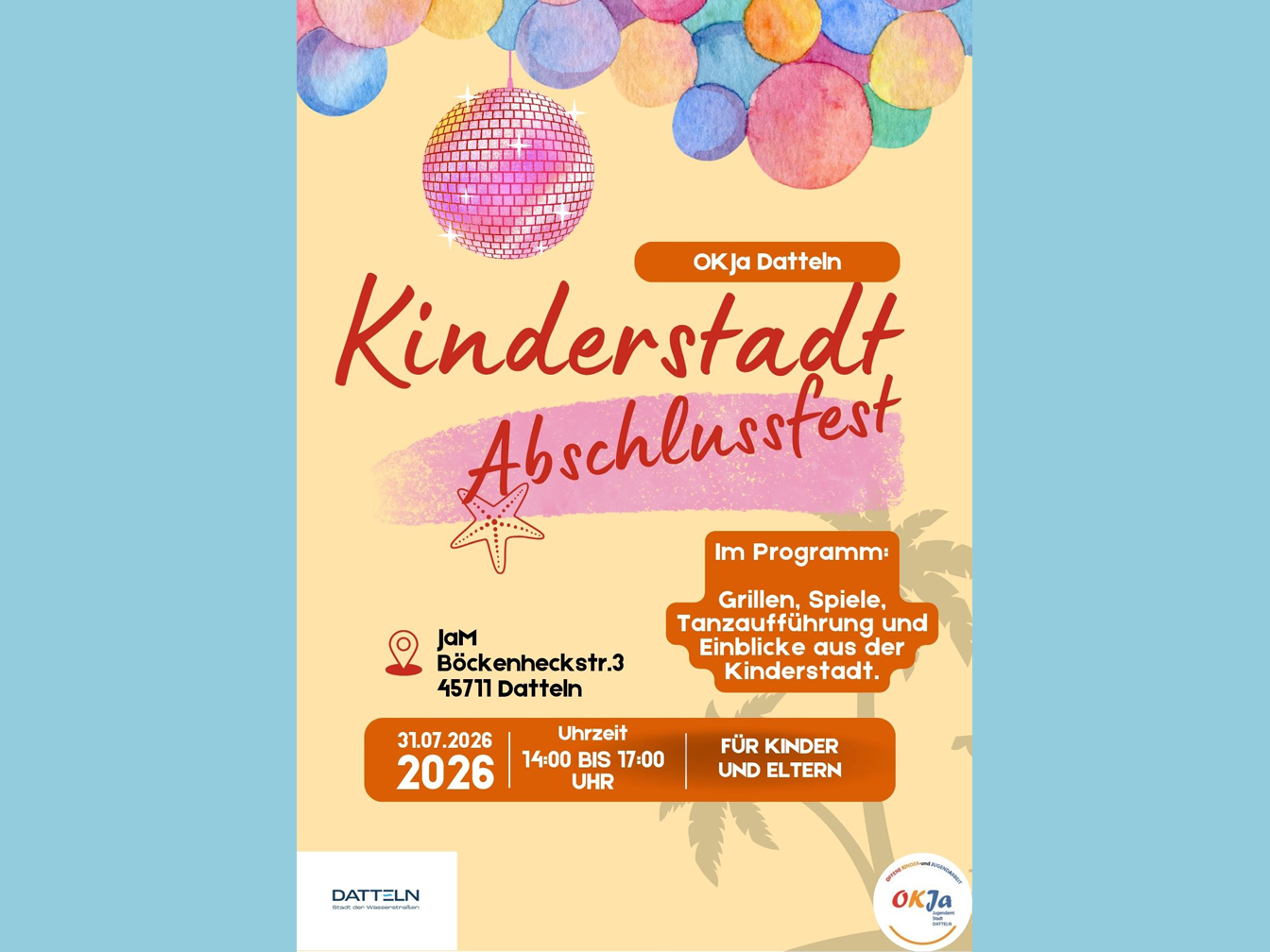 Flyer Kinderstadt-Abschlussfest