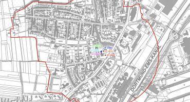 Karte, die den 500-Meter-Radius für die Überprüfung der Verdachtspunkte an der Frankfurter Straße anzeigt