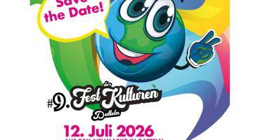 Hinweis mit Logo (Buntolino) auf das Fest der Kulturen 2026