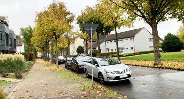 Die Hachhausener Straße im Herbst