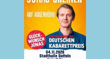 Jonas Greiner und der Hinweis, dass er einen Förderpreis bekommt.