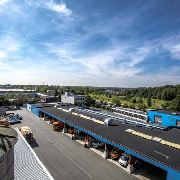 Das Bild zeigt den Betriebshof von oben.