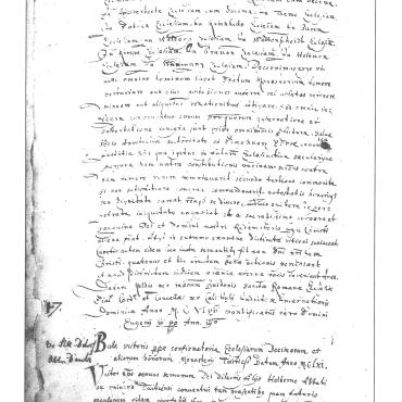 Das Bild zeigt eine Urkunde mit der Erwähnung von Datteln.