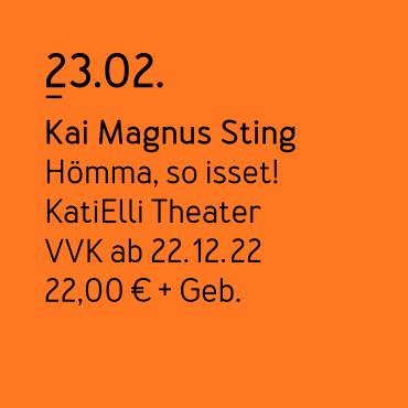 Das Bild zeigt die Kachel für die Veranstaltung Kai Magnus Sting.