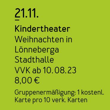 Das Bild zeigt die Kachel für die Veranstaltung Kindertheater.
