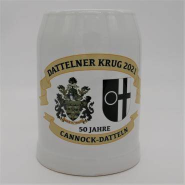 Bierkrug 50 Jahre Städtepartnerschaft Cannock Datteln Front