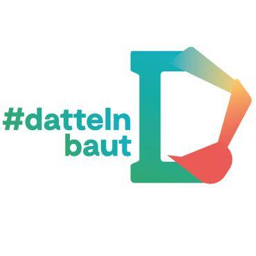 Das Bild zeigt das Logo "Datteln baut" für eine Kachel.