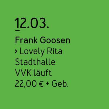Hinweis auf die Veranstaltung Frank Goosen liest aus "Lovely Rita" 2026