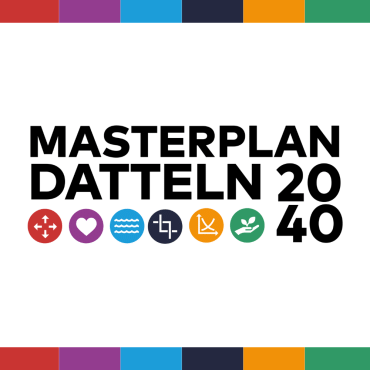 Hinweis mit der Aufschrift "Masterplan Datteln 2040"
