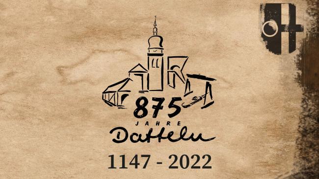 Das Bild zeigt das Logo 875 Jahre Datteln für ein Event Cover.