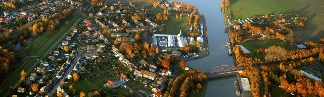 Das Bild zeigt den Süden von Datteln aus der Luft