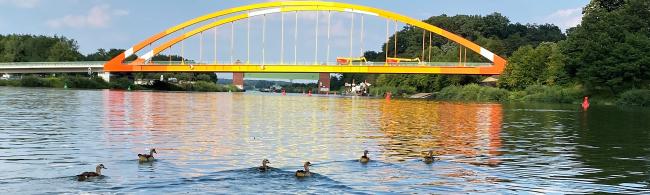 Das Bild zeigt die Kanalbrücke in Datteln.