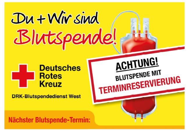 Das Bild zeigt einen Teil des DRK-Plakates zur Blutspende