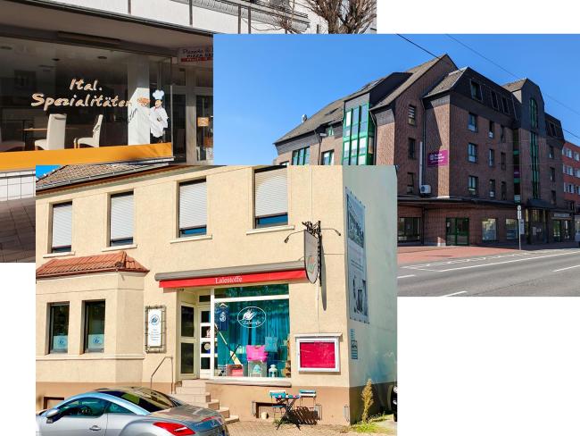 Drei leerstehende Geschäfte in Datteln