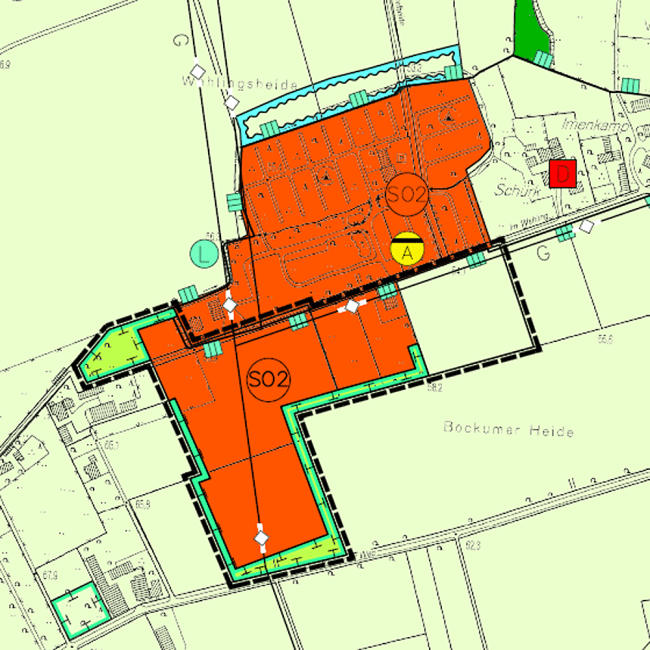 Ausschnitt aus dem Flächennutzungsplan mit dem Campingplatz Wehlingsheide 