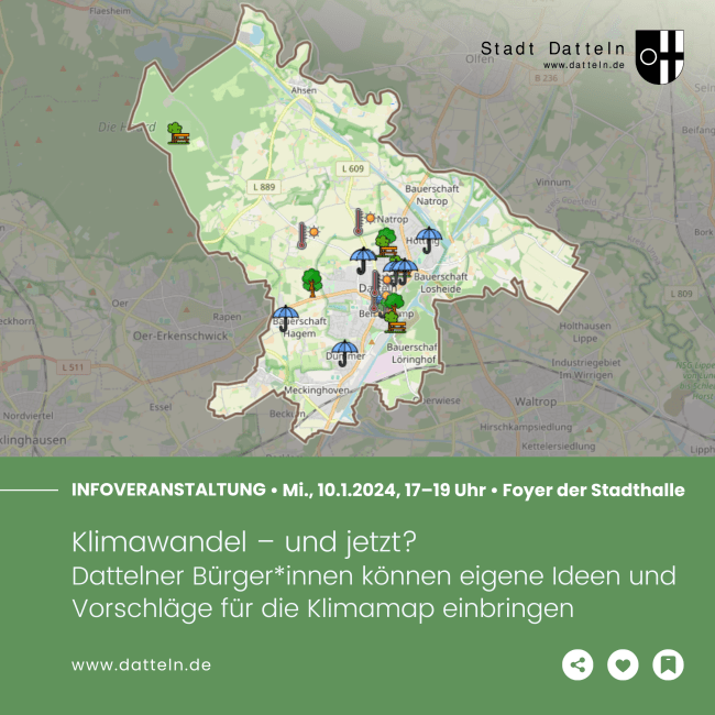 Einladung zur Infoveranstaltung zum Klimaanpassungskonzept. 