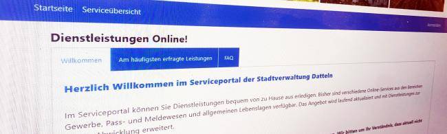 Startseite des Serviceportals der Stadt Datteln