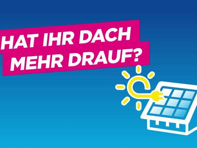 Hinweis auf die Solarkampagne Ruhr mit dem Satz "Hat ihr Dach mehr drauf"