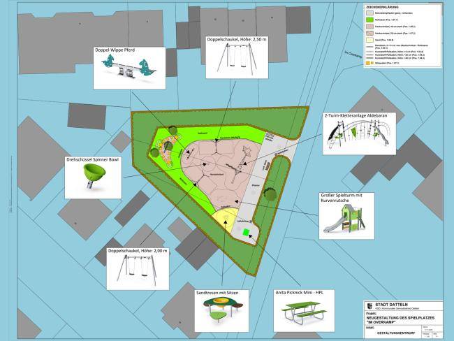 Plan für den Spielplatz im Overkamp