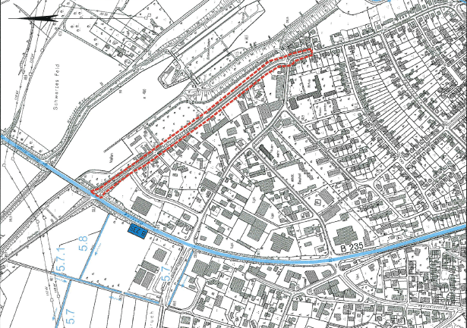 Plan für Straßenbau einschließlich Kanalisation Höttingstraße