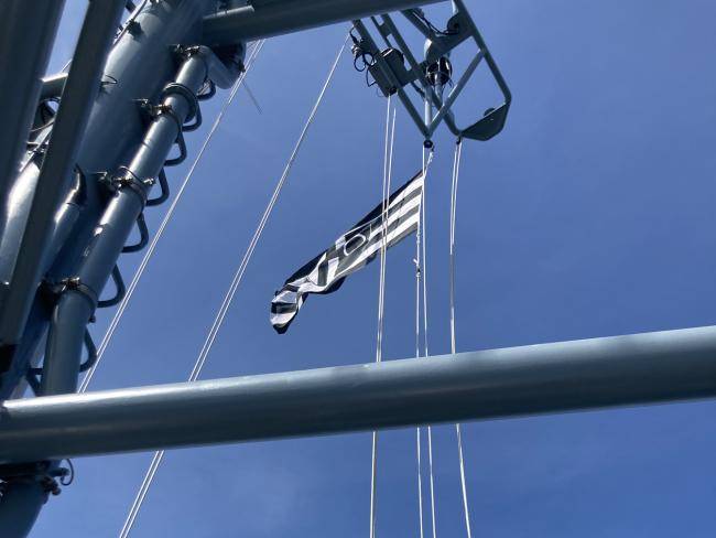 Blick nach oben auf dem Minenjagdboot Datteln