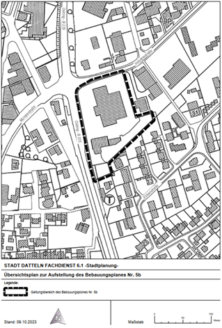 Übersichtsplan zur Aufstellung des Bebauungsplans 5b