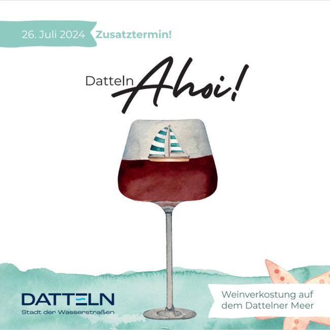 Flyer für die Weinverkostung auf dem Fahrgastschiff Henrichenburg