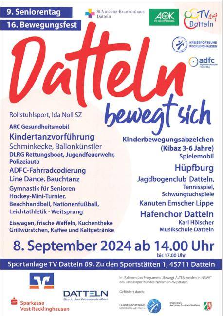 Plakat zum Bewegungsfest "Datteln bewegt sich" 2024