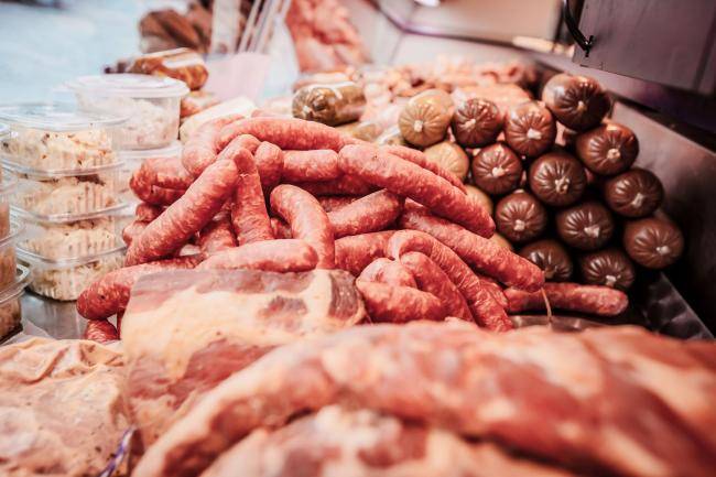 Wochenmarkt Marktstand Fleischerei Bork Theke