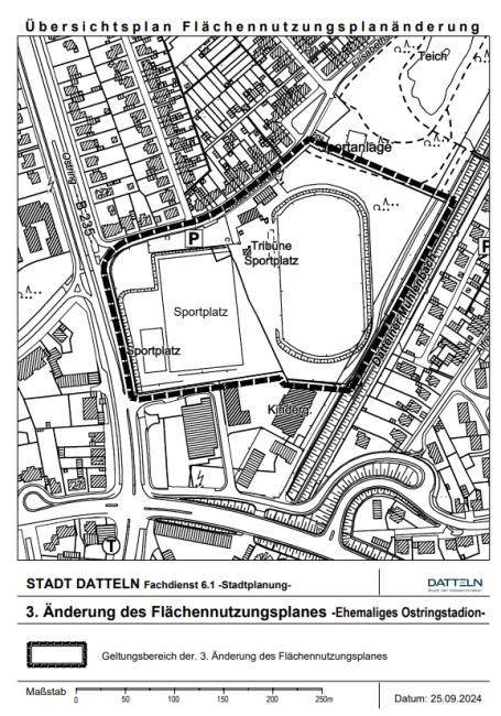 BP 125 Ehemaliges Ostringstadion - Übersichtsplan FNP-Änderung