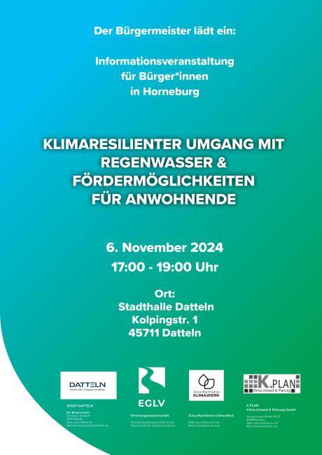 Plakat Infoveranstaltung Horneburg - Förderung Klimaanpassungsmaßnahmen - Plakat