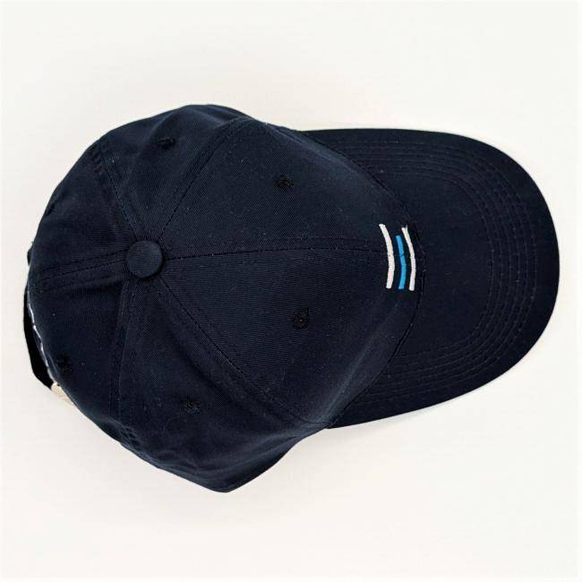 Kappe mit Logo dunkelblau Draufsicht 