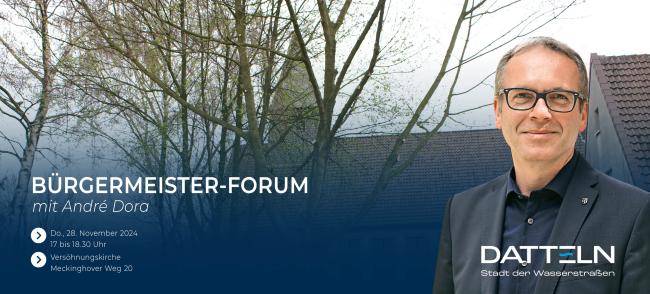 Bürgermeister André Dora - Hinweis auf das Bürgermeisterforum