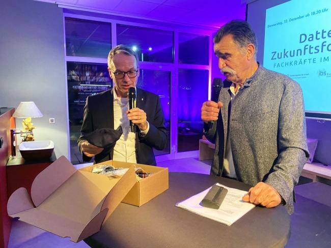 André Dora und Heiner Brand beim Wirtschaftsempfang 2024