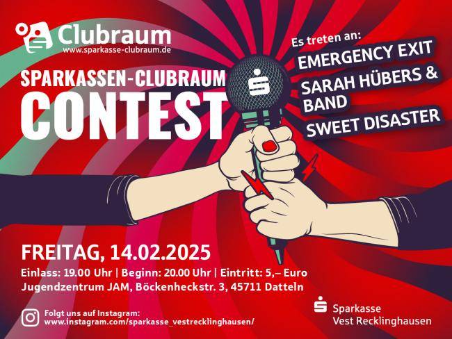 Plakat Sparkassen-Clubraum-Contest 14.2.2025