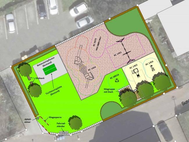 Entwurfsplan für den Spielplatz Schlingewiesch