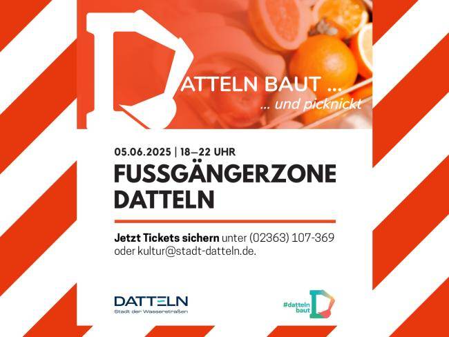 Das Bild zeigt das Logo für die Veranstaltung "Datteln baut und picknickt" 