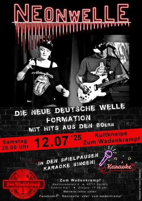 Neonwelle Plakat Zum Wadenkrampf