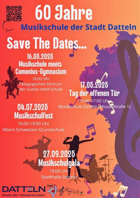 Plakat zum 60-jährigen Jubiläum der Musikschule