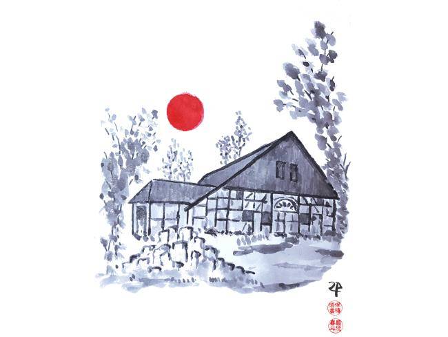 Der im Japan-Stil gezeichnete Dorfschultenhof