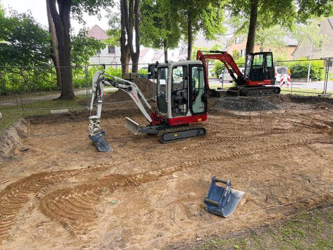 Vorarbeiten für Fundamente für Calisthenics-Anlage am Lohbusch  