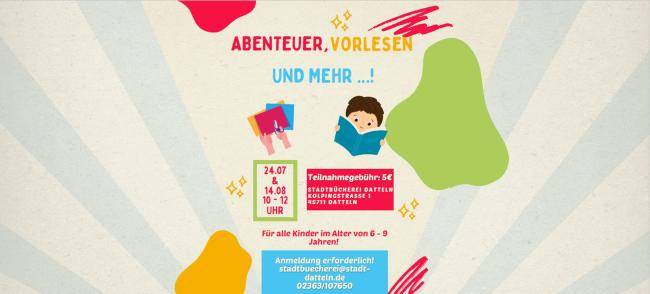 Hinweis auf die Veranstaltung "Abenteuer Vorlesen und mehr ..."